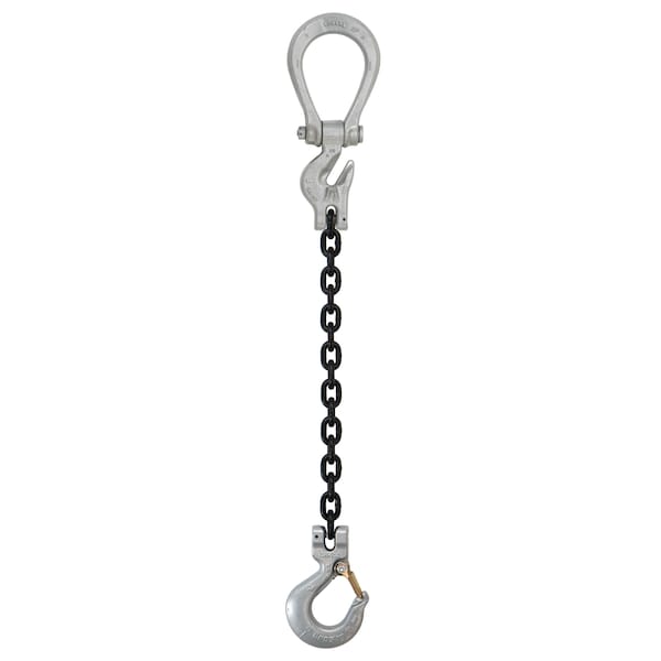 5/8" x 10', Crosby Adjust. SingleLeg Chain Sling w/ Sling Hook-Grade100